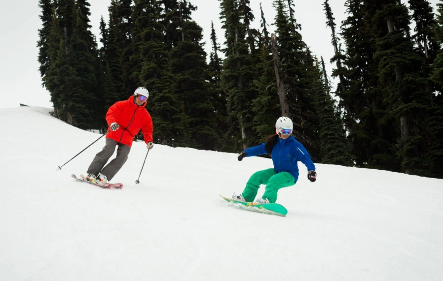 skiing or snowboarding